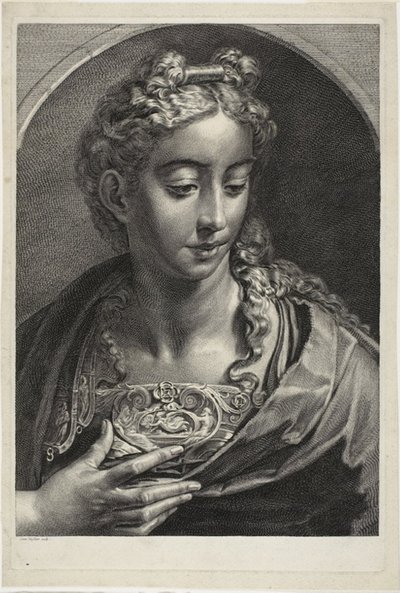 Athena, de Cabinet Reynst; Variarum imaginum a celeberrimis artificibus pictarum Caelaturae (Gabinete Reynst: Grabados de diversas imágenes pintadas por artistas famosos) de Cornelis Visscher