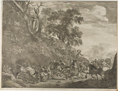 Ataque a un convoy de Cornelis Visscher