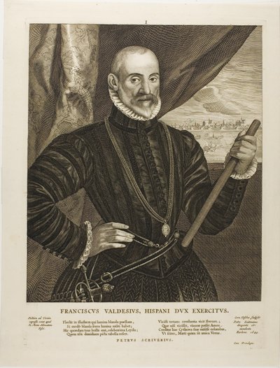 Francisco Valdés, comandante español, lámina 1 de Quatuor Personae de Cornelis Visscher
