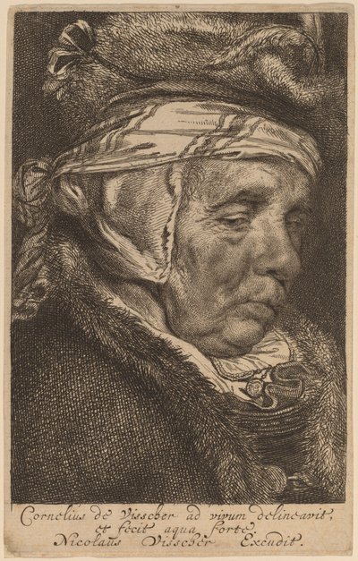 Cabeza de una Anciana (Madre de Visscher) de Cornelis Visscher