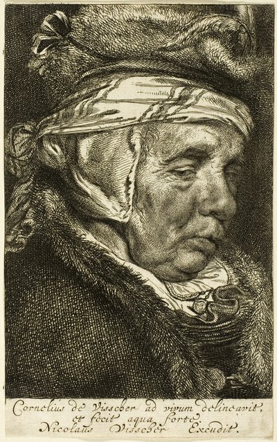 Cabeza de anciana (supuesto retrato de la madre de Visscher) de Cornelis Visscher