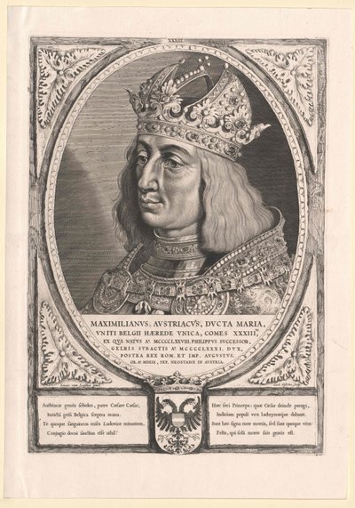 Emperador del Sacro Imperio Romano Germánico Maximiliano I (huella) de Cornelis Visscher