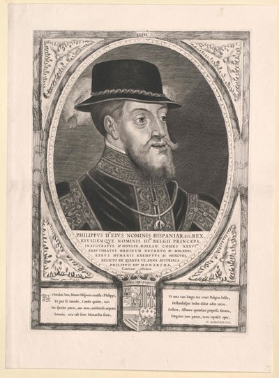 Rey de España Felipe II (impresión) de Cornelis Visscher
