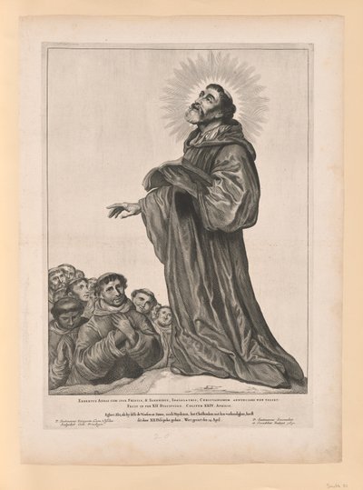 San Egberto Abad, de Santos de los Países Bajos del Norte y del Sur de Cornelis Visscher