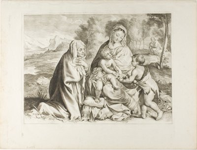 La Sagrada Familia con San Juan Bautista y Santa Isabel, del Gabinete Reynst de Cornelis Visscher