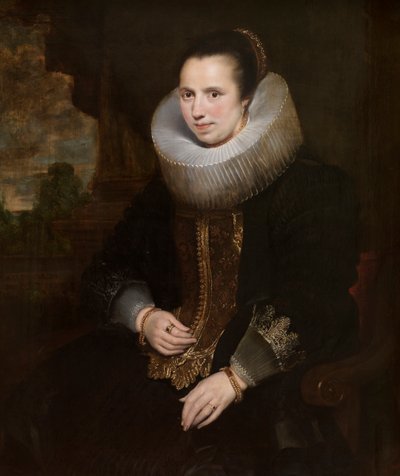 Elisabeth Hoegaerts (óleo sobre lienzo) (pareja a 471109) de Cornelis de (attr. to) Vos