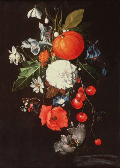 Naturaleza Muerta con Frutas y Flores de Cornelis de Heem