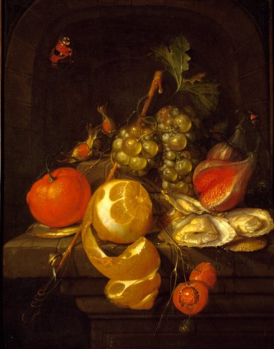 Naturaleza Muerta con Frutas y Ostras, mediados de la década de 1650 de Cornelis de Heem