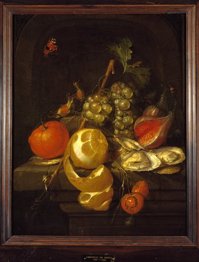 Naturaleza muerta con frutas y ostras, mediados de la década de 1650 de Cornelis de Heem