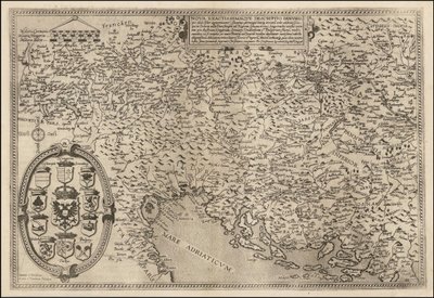 Mapa del Danubio de 1593 por Cornelis de Jode de Cornelis de Jode