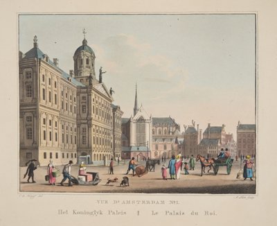Vista de Ámsterdam No.1. Het Koninglyk Paleis. Le Palais du Roi, 1825 de Cornelis de Kruyff