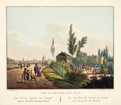 Vista de Ámsterdam No.39. El Jardín Land en Yzigt fuera de la Puerta de Haarlem, 1825 de Cornelis de Kruyff