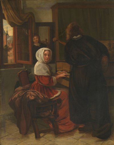 Hacer música en pareja de Cornelis de Man (manner of)