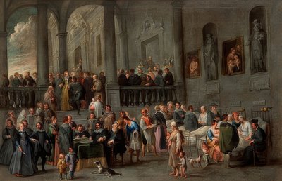 Visita a los enfermos (de un ciclo con las Siete Obras de Misericordia) de Cornelis de Wael