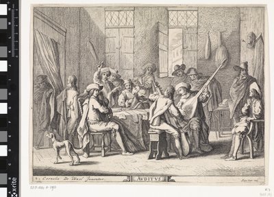 audiencia Avditvs (título sobre el objeto) Cinco sentidos (título de la serie) de Cornelis de Wael