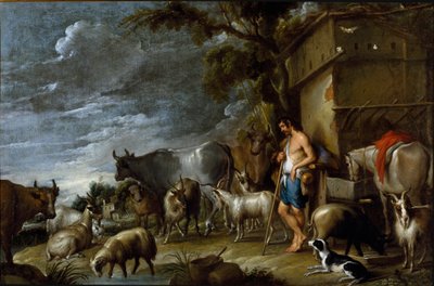 La historia del hijo pródigo: el guardián de los cerdos. de Cornelis de Wael