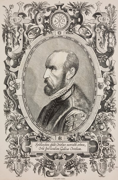 Retrato de Abraham Ortelius (1528-1598), grabado de Cornelius Galle el Viejo (1576-1650) de L