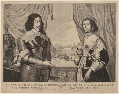 Rey Luis XIII de Francia y Ana de Austria de Cornelis van Dalen I