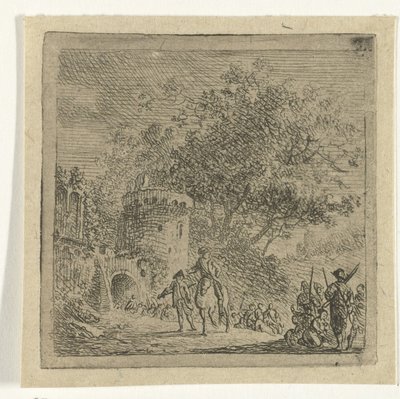 Soldados en una puerta de Cornelis van Hardenbergh