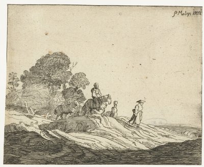 paisaje con caballos Cuatro paisajes (título de la serie) de Cornelis van Kittensteyn (attributed to)