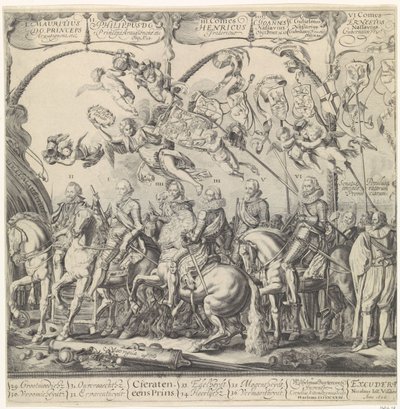 Procesión triunfal de Guillermo de Orange, placa derecha de Cornelis van Kittensteyn