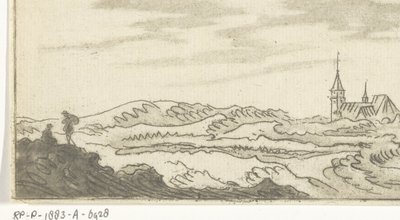 Paisaje de dunas con iglesia de Cornelis van Noorde