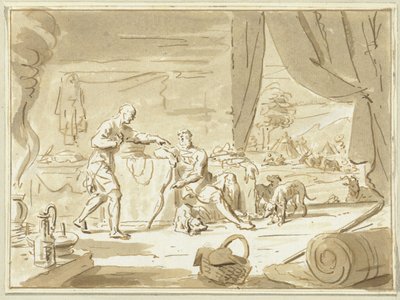 Esaú vende su primogenitura a Jacob de Cornelis van Noorde