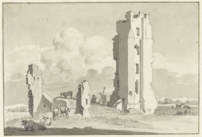Ruinas de la casa en Kleve cerca de Haarlem de Cornelis van Noorde