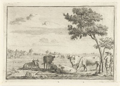 Cinco vacas en un prado de Cornelis van Noorde
