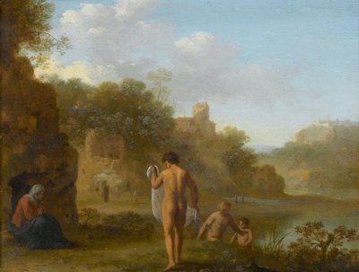 Hombres que se bañan de Cornelis van Poelenburch
