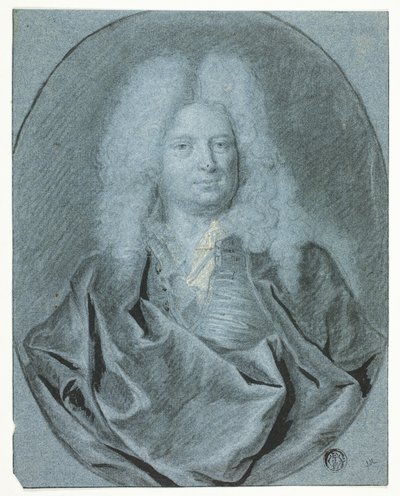 Retrato Busto de hombre con peluca blanca de Cornelis van Poelenburgh