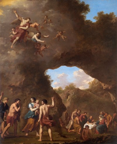 Los ángeles guiando a los pastores a la Natividad, siglo XVII de Cornelis van Poelenburgh