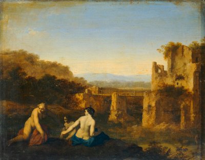 Bañistas cerca de antiguas ruinas ... de Cornelis van Poelenburgh or Poelenburch