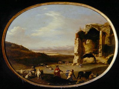 Mercurio y Batto, c.1621 de Cornelis van Poelenburgh or Poelenburch