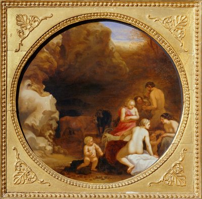 Ninfa y sátiro a la entrada de una cueva ... de Cornelis van Poelenburgh or Poelenburch