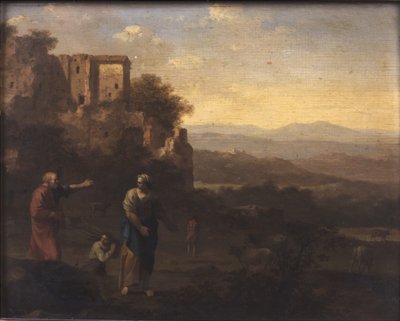 El destierro de Agar e Ismael de Cornelis van Poelenburgh or Poelenburch