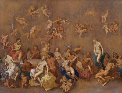 La fiesta de los dioses, 1600s de Cornelis van Poelenburgh or Poelenburch