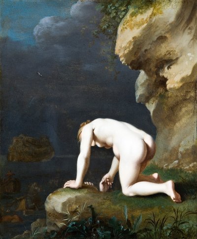 La diosa Calipso rescata a Ulises de Cornelis van Poelenburgh or Poelenburch