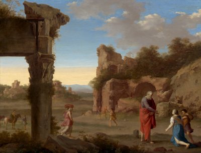 El Profeta Elías y la Viuda de Sarepta de Cornelis van Poelenburgh or Poelenburch