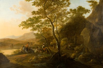 Paisaje con figuras, c.1655-1710 (óleo sobre lienzo) de Cornelis van Swanenburgh