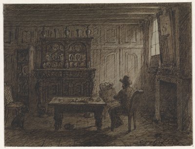 Hombre sentado en una habitación de Cornelis van der Griendt