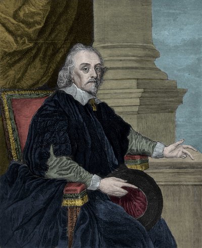 William Harvey (1578-1658), médico inglés, según la pintura de Cornelius Jansen de Cornelius (after) Jansen