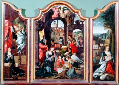 Adoración de los pastores, tríptico de Cornelius Engebrechtsz