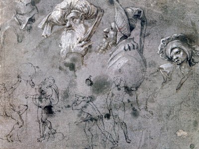 Estudio con cabezas con expresiones de Cornelius Engebrechtsz