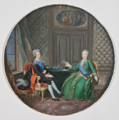 El Rey Gustavo III y Catalina II de Rusia en Fredrikshamn 1783 de Cornelius Hoyer