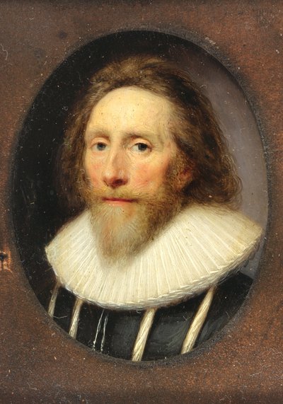 Un caballero con jubón negro con aberturas, 1639 de Cornelius I Johnson