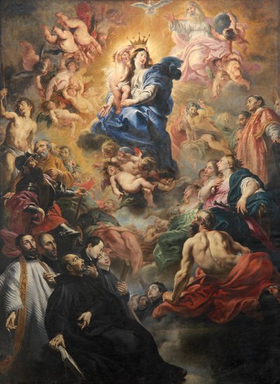 Coronación de la Virgen (óleo sobre lienzo) de Cornelius I Schut