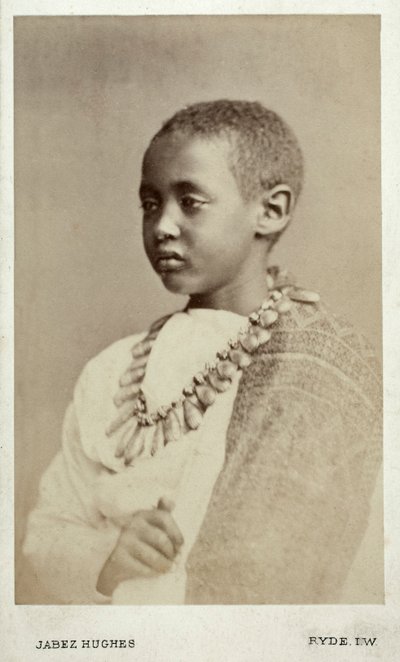 Príncipe Alamayu, hijo del Emperador Theodor II, Ryde, Inglaterra, 1868 de Cornelius Jabez Hughes