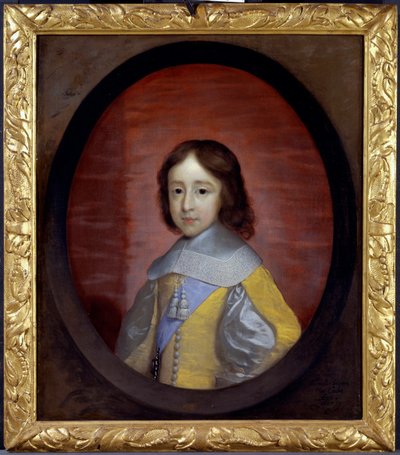 Retrato de Guillermo III de Orange Nassau (1650-1702) (Guillermo III de Inglaterra), niño (Guillermo III, Príncipe de Orange, de niño) - Pintura de Cornelis Janssens van Ceulen (1593-1661), óleo sobre madera de Cornelius Janssen van Ceulen