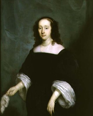Retrato de una dama sosteniendo una pluma de Cornelius Janssen van Ceulen